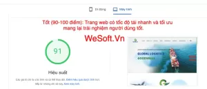 Tốc độ tải trang TỐT: Trang web có tốc độ tải nhanh và tối ưu mang lại trải nghiệm người dùng tốt | WeSoft.VN