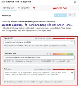 Tối ưu hoá SEO, Tiêu đề và mô tả meta | WeSoft.Vn