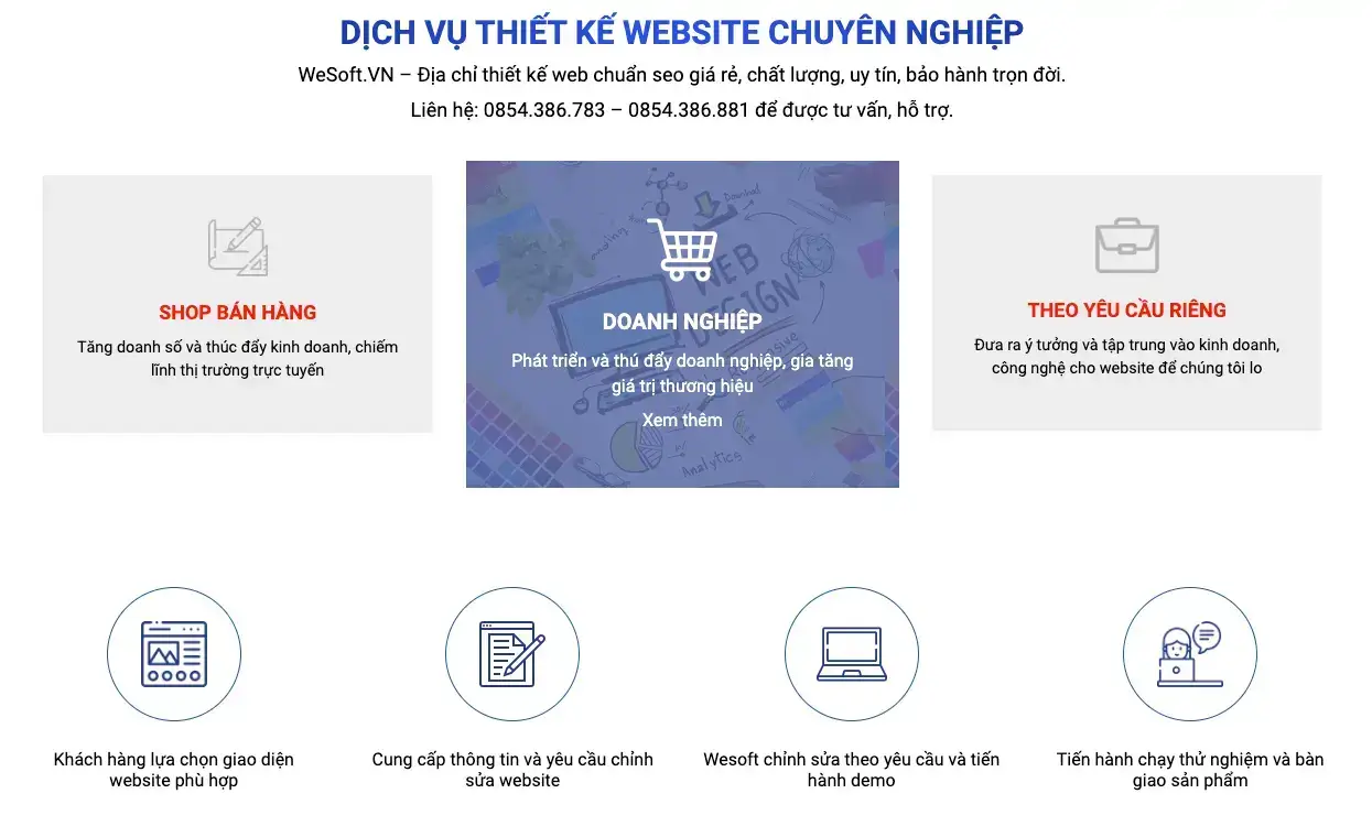 Dịch Vụ Thiết Kế Website Chuyên Nghiệp | WeSoft.Vn